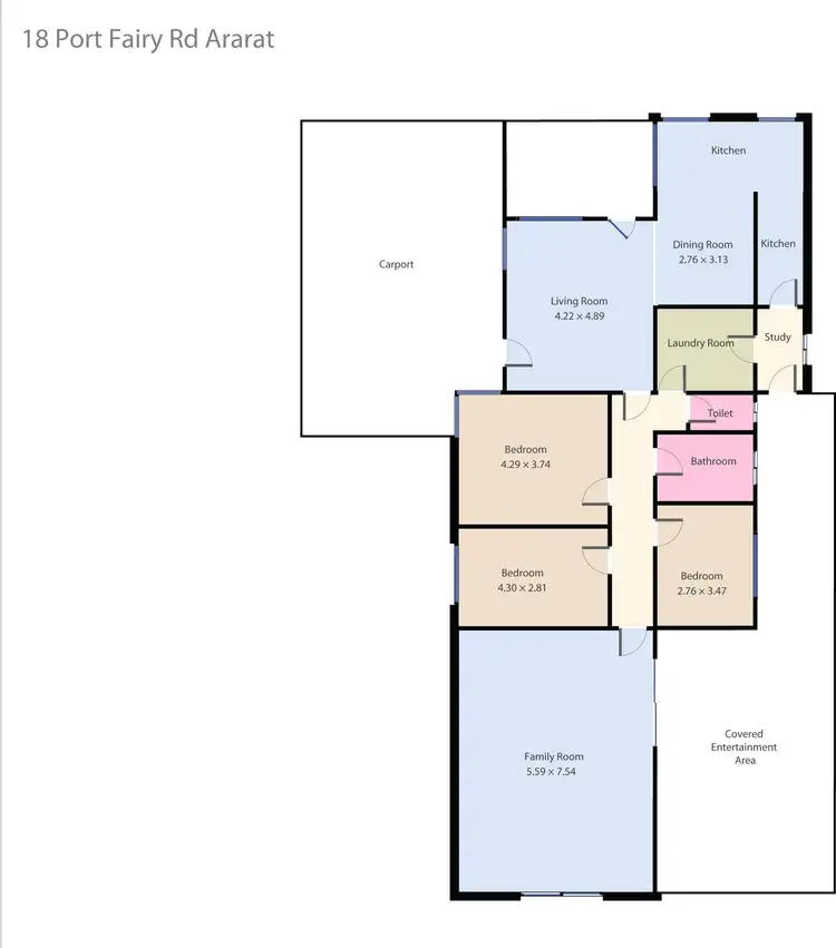 Floorplan of Homely house listing, 18 Port Fairy Road, Ararat VIC 3377
