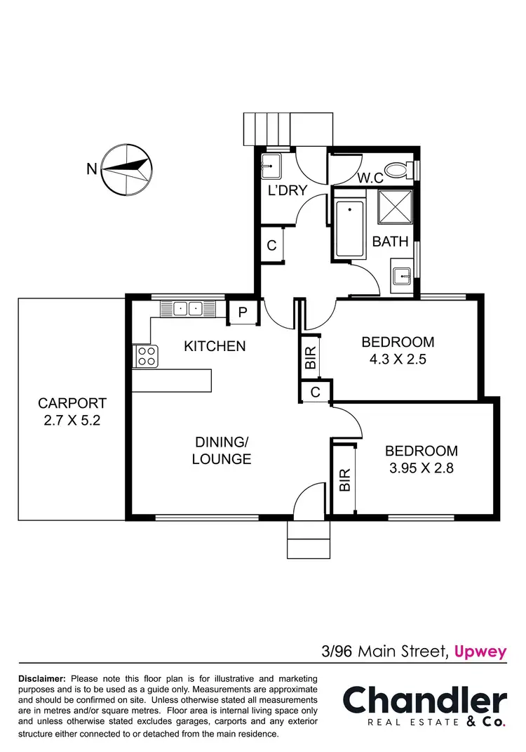 Floorplan of Homely unit listing, 3/96 Main Street, Upwey VIC 3158