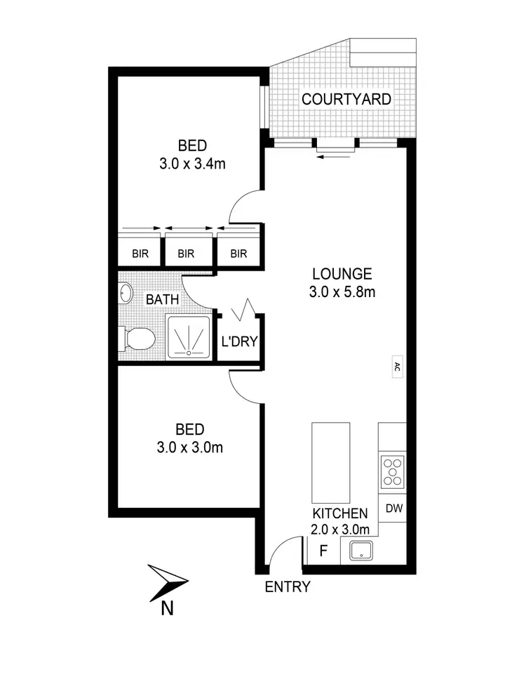 Floorplan of Homely apartment listing, ELG14/11 Flockhart Street, Abbotsford VIC 3067