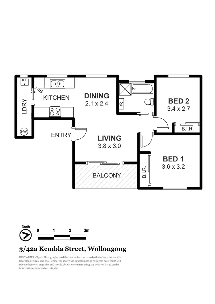 Floorplan of Homely unit listing, 3/42a Kembla Street, Wollongong NSW 2500