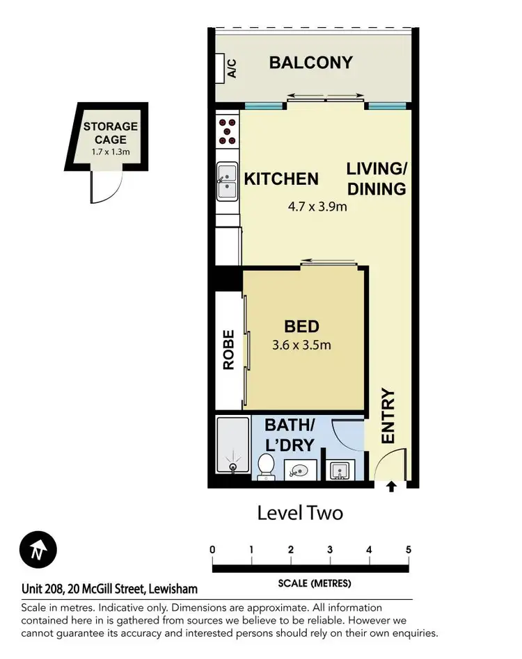 Floorplan of Homely apartment listing, 208/20 McGill Street, Lewisham NSW 2049