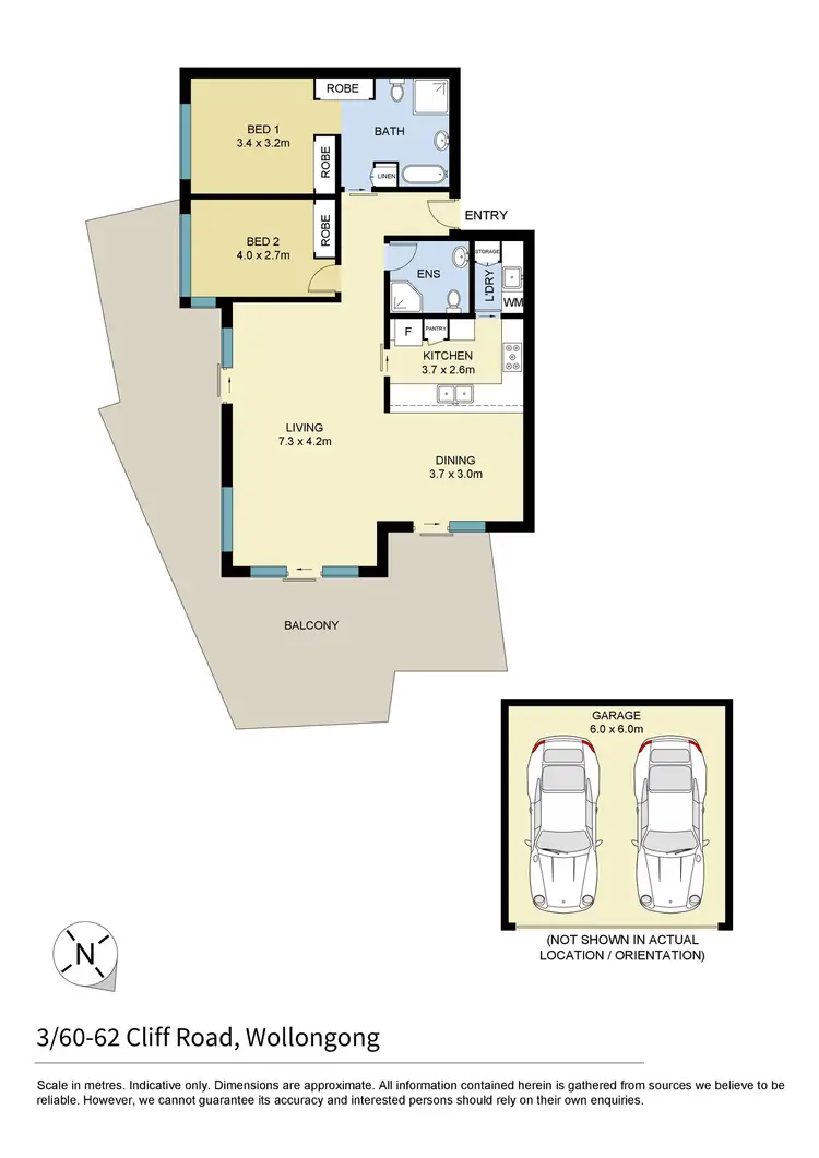Floorplan of Homely apartment listing, 3/60-62 Cliff Road, Wollongong NSW 2500