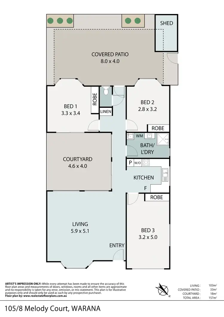 Floorplan of Homely unit listing, 105/8 Melody Court, Warana QLD 4575
