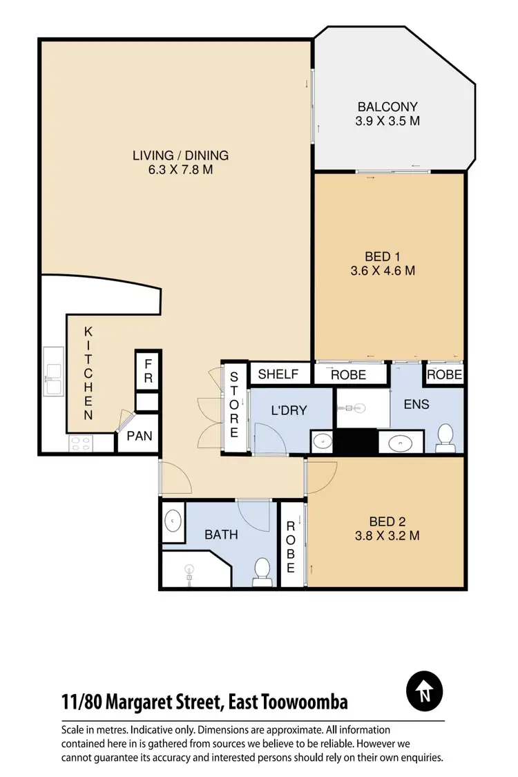 Floorplan of Homely apartment listing, 11/80 Margaret Street, East Toowoomba QLD 4350
