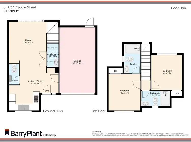 Floorplan of Homely townhouse listing, 2/7 Sadie Street, Glenroy VIC 3046