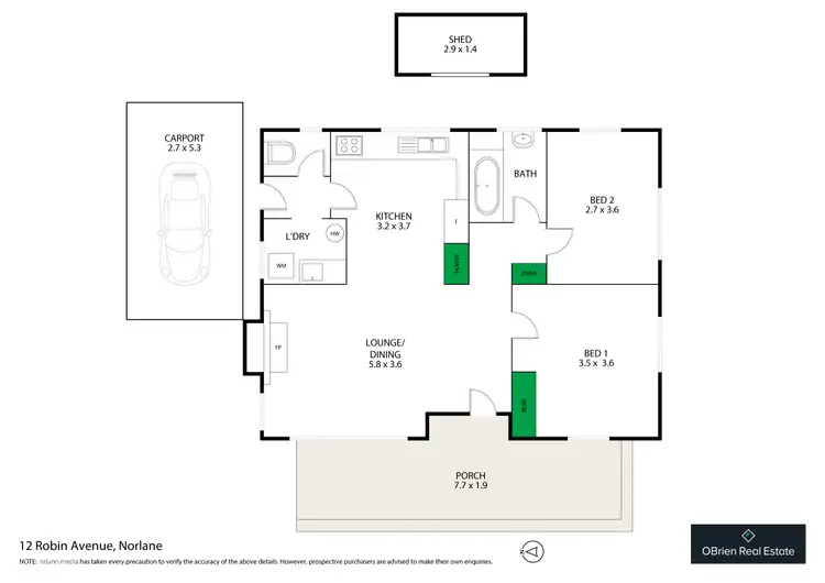 Floorplan of Homely house listing, 12 Robin Avenue, Norlane VIC 3214