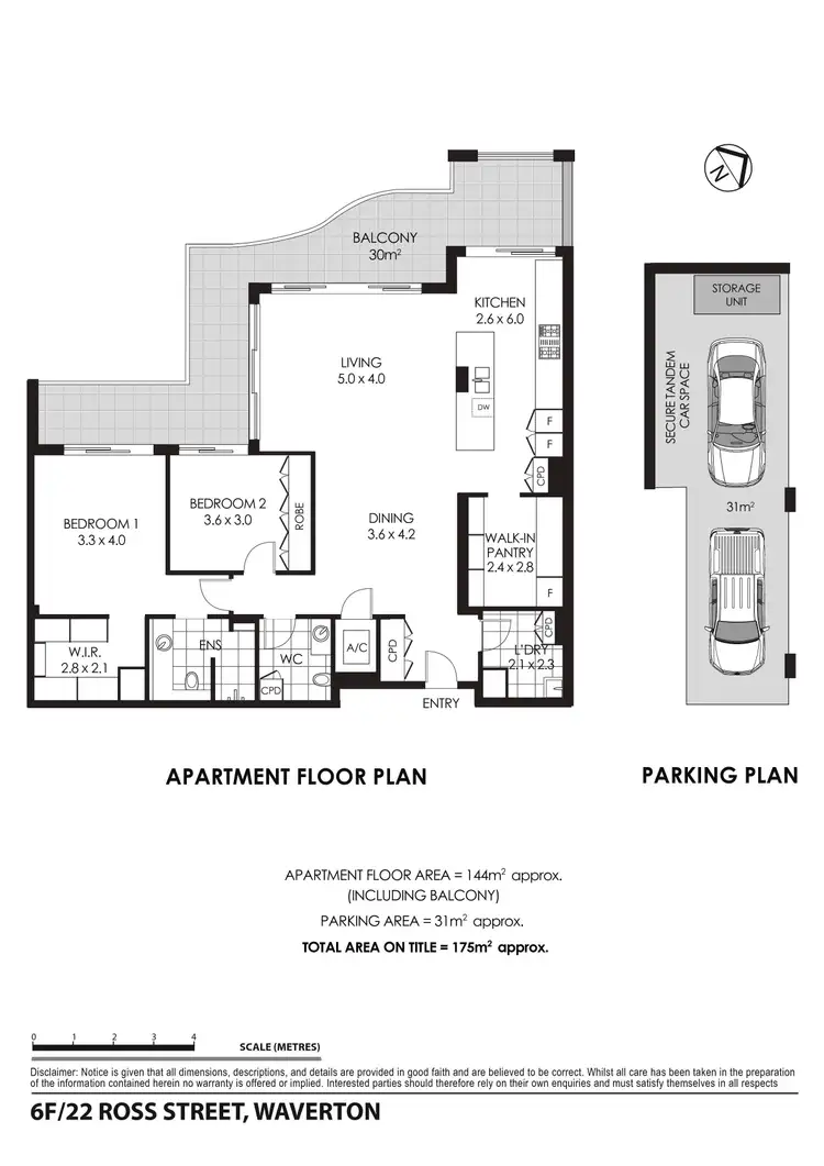 Floorplan of Homely apartment listing, 6F/22 Ross Street, Waverton NSW 2060