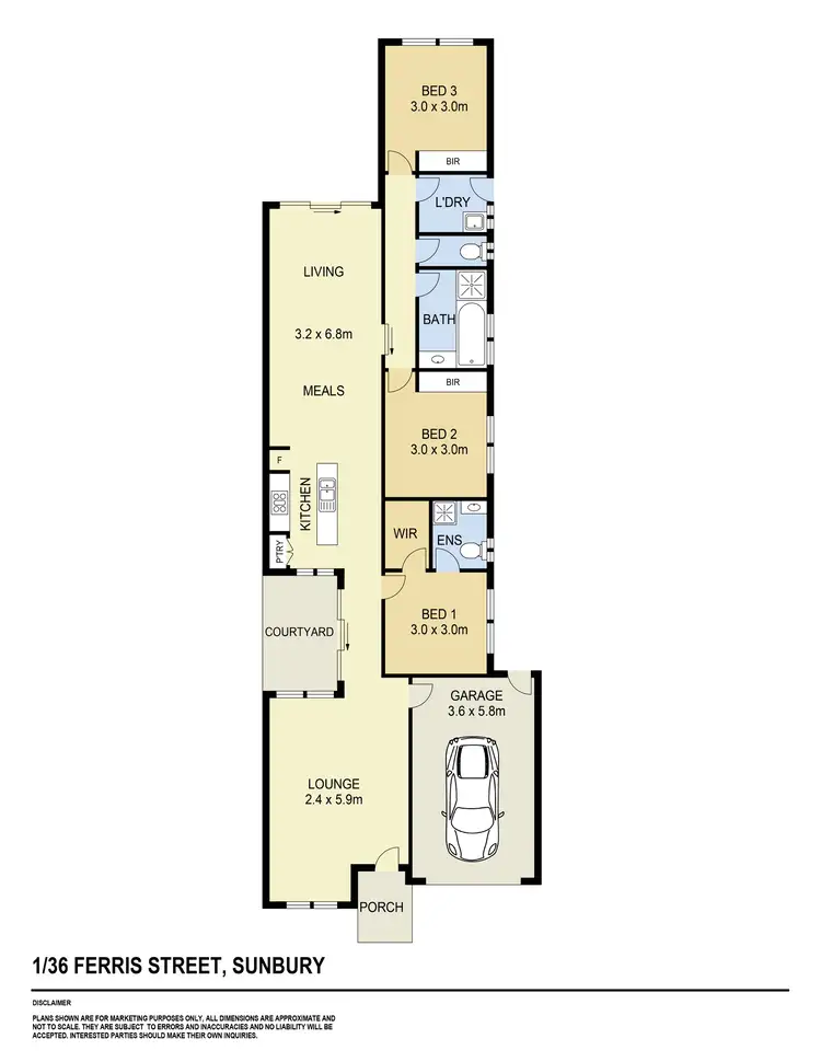 Floorplan of Homely unit listing, 1/36 Ferris Street, Sunbury VIC 3429