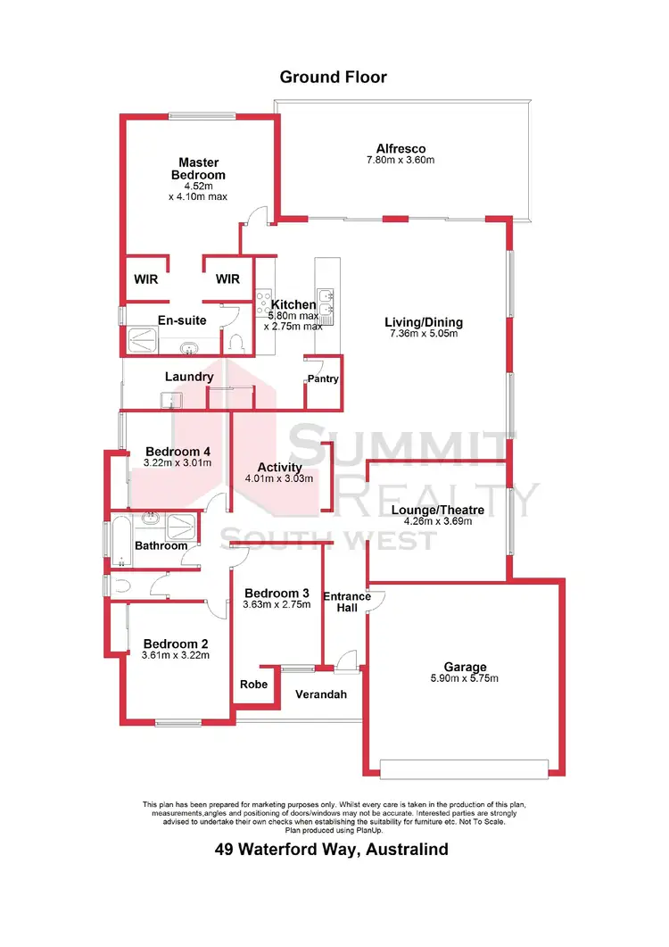 Floorplan of Homely house listing, 49 Waterford Way, Australind WA 6233