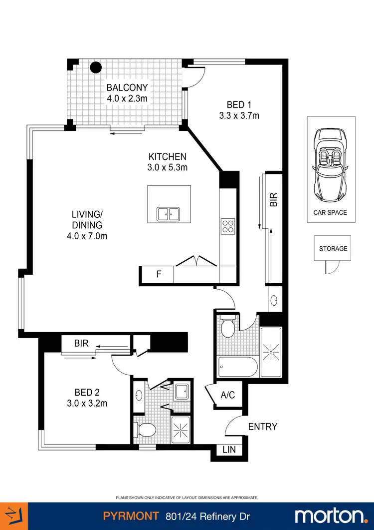 Floorplan of Homely apartment listing, 801/24 Refinery Drive, Pyrmont NSW 2009