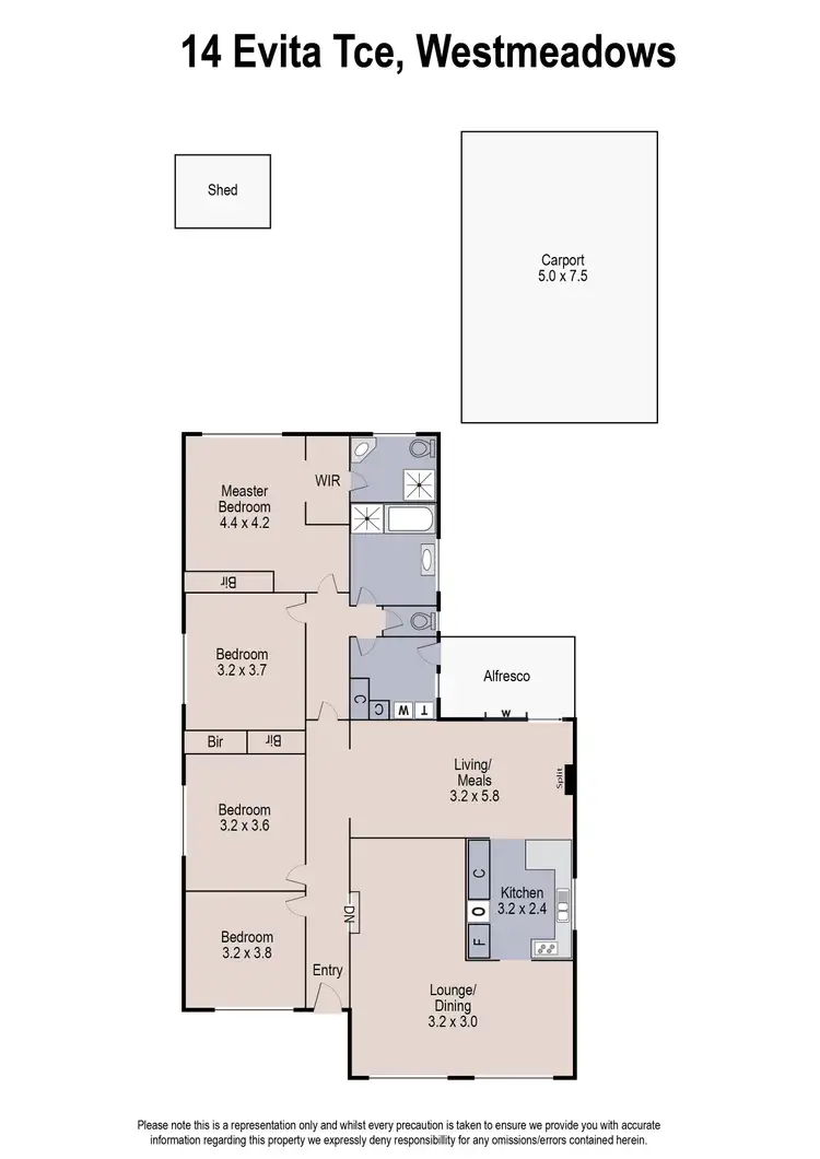 Floorplan of Homely house listing, 14 Evita Terrace, Westmeadows VIC 3049