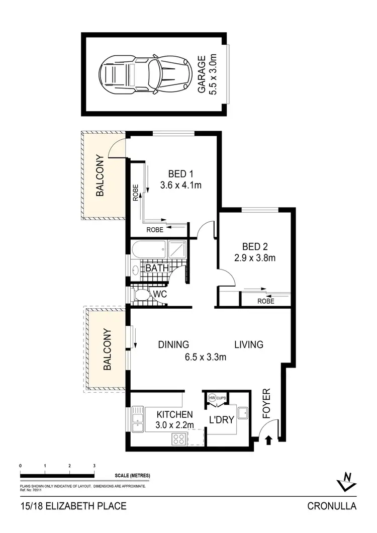 Floorplan of Homely apartment listing, 15/18 Elizabeth Place, Cronulla NSW 2230