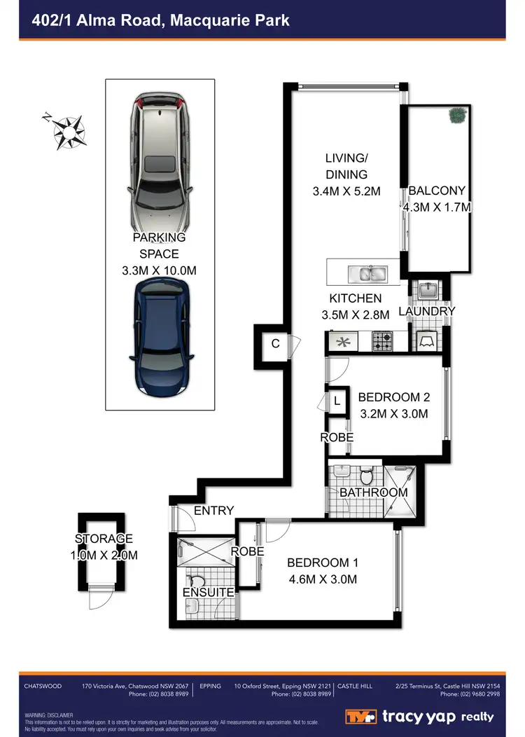 Floorplan of Homely apartment listing, 402/1 Alma Road, Macquarie Park NSW 2113