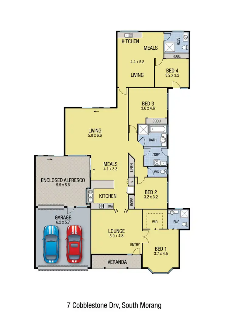 Floorplan of Homely house listing, 7 Cobblestone Drive, South Morang VIC 3752