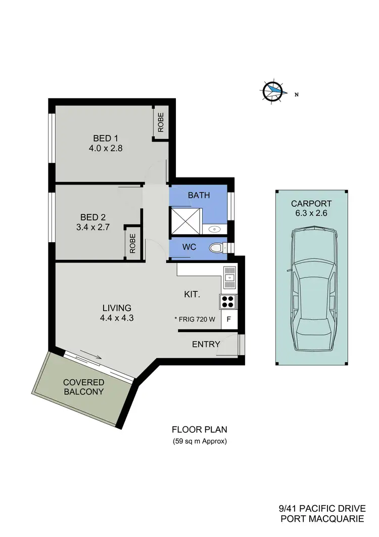 Floorplan of Homely unit listing, 9/41 Pacific Drive, Port Macquarie NSW 2444