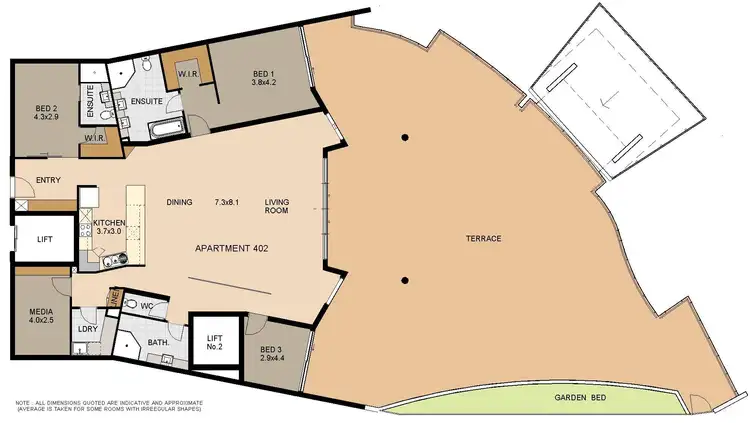 Floorplan of Homely apartment listing, Level 4/402/192 Marine Parade, Rainbow Bay QLD 4225