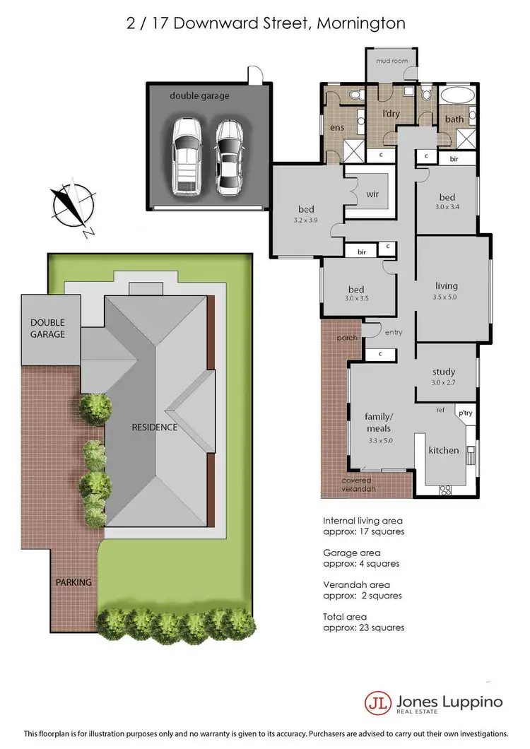 Floorplan of Homely unit listing, 2/17 Downward Street, Mornington VIC 3931