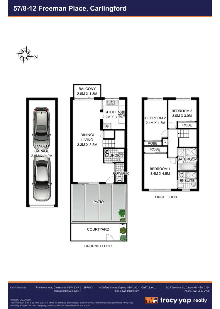 Floorplan of Homely townhouse listing, 57/8-12 Freeman Place, Carlingford NSW 2118