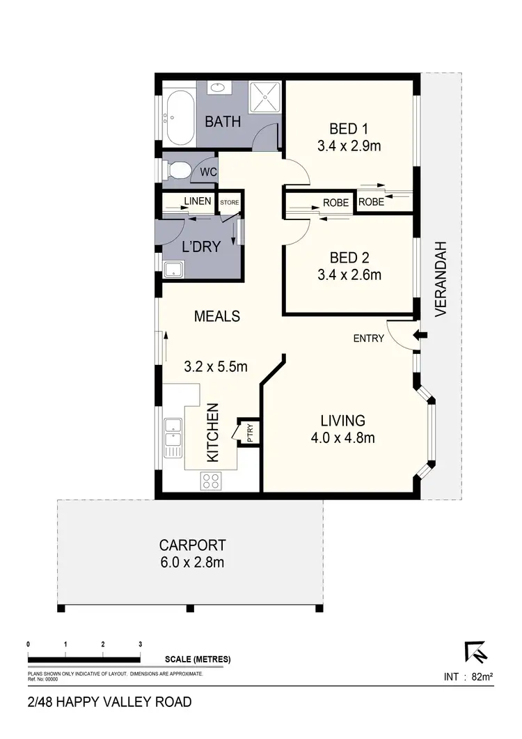 Floorplan of Homely unit listing, 2/48 Happy Valley Road, Ironbark VIC 3550