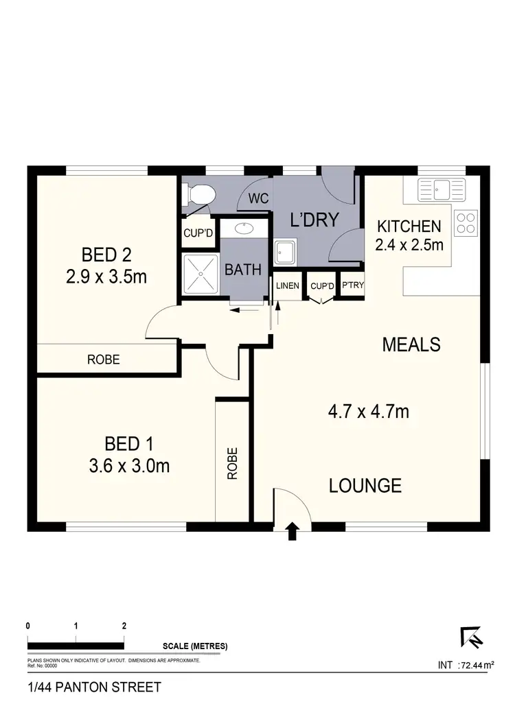 Floorplan of Homely unit listing, 1/44 Panton Street, Golden Square VIC 3555