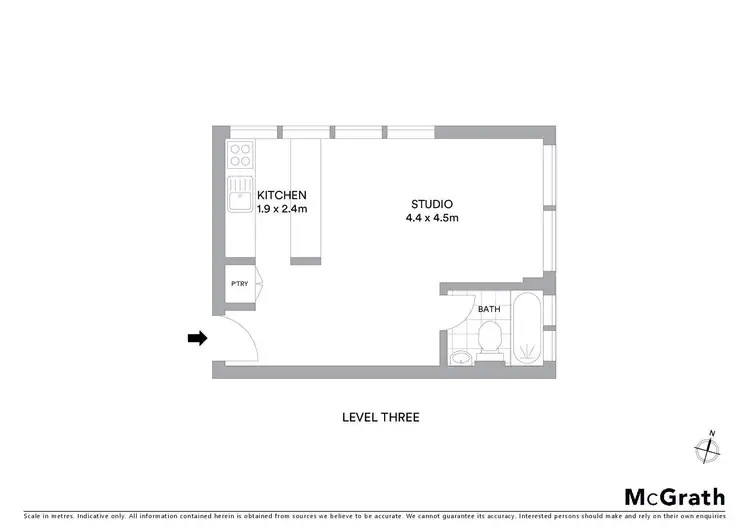 Floorplan of Homely studio listing, 9/40 Victoria Street, Potts Point NSW 2011