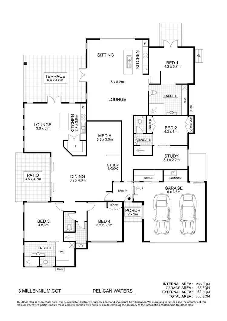Floorplan of Homely house listing, 3 Millennium Circuit, Pelican Waters QLD 4551