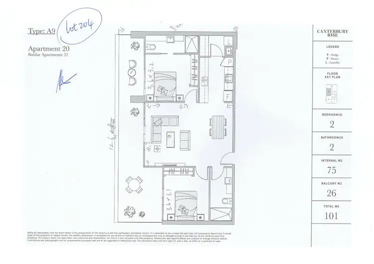 Floorplan of Homely apartment listing, 204/3 Hay Street, Box Hill South VIC 3128