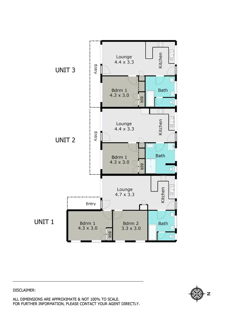 Floorplan of Homely block of units listing, 1-3/31 Grammar Street, Wendouree VIC 3355