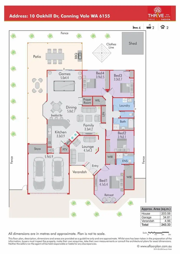 Floorplan of Homely house listing, 10 Oakhill Drive, Canning Vale WA 6155