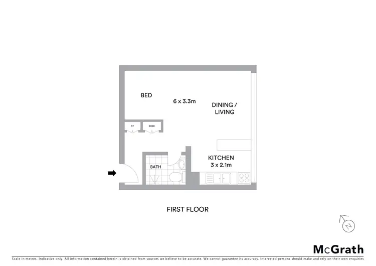 Floorplan of Homely studio listing, 13/106 High Street, North Sydney NSW 2060
