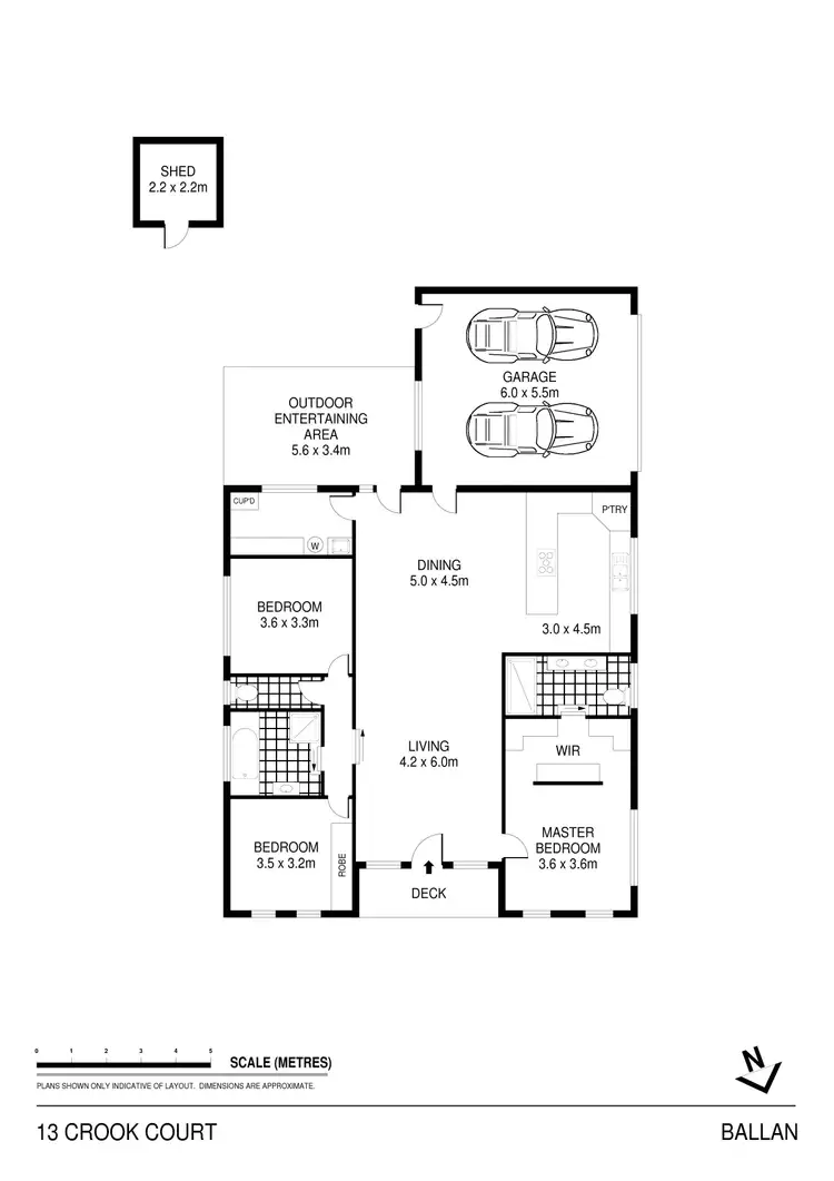 Floorplan of Homely house listing, 13 Crook Court, Ballan VIC 3342