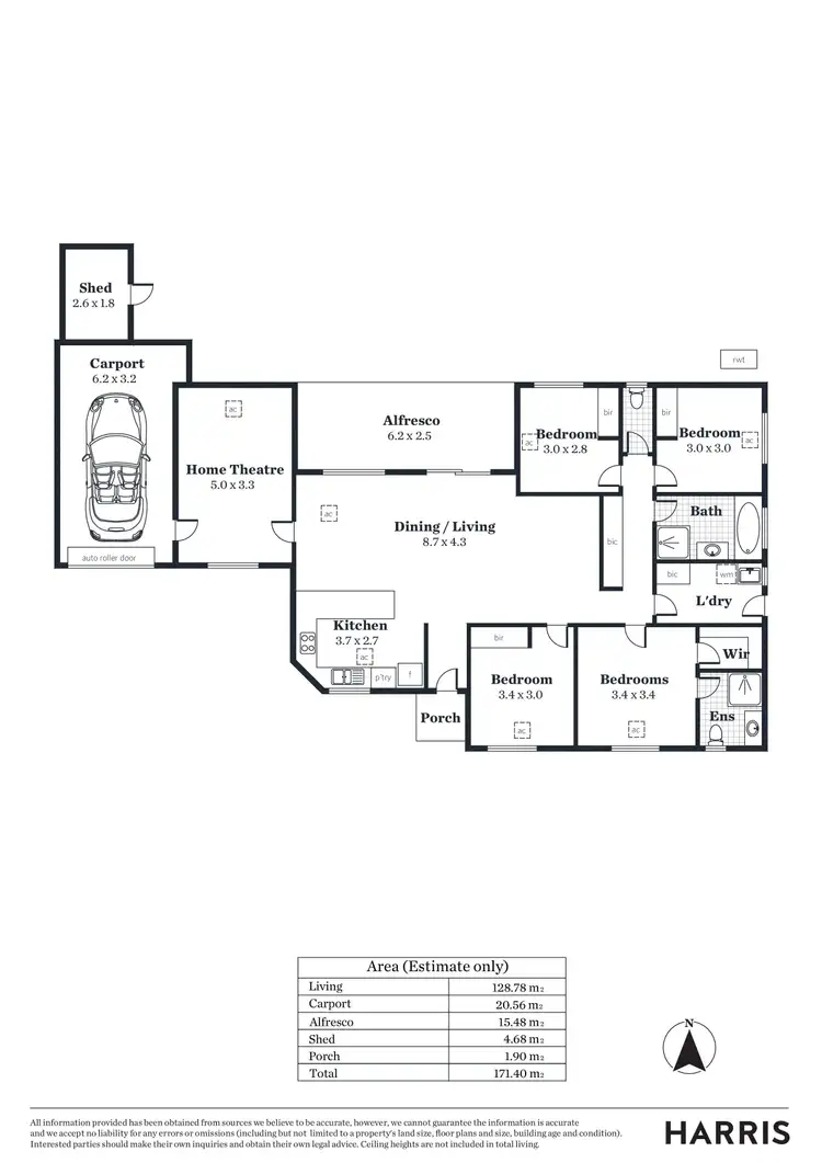Floorplan of Homely house listing, 46A Gardner Street, Plympton SA 5038
