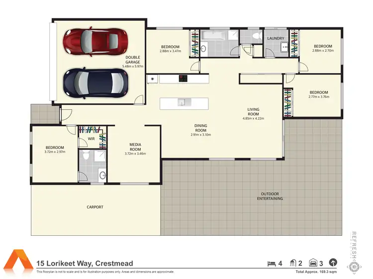 Floorplan of Homely house listing, 15 Lorikeet Way, Crestmead QLD 4132