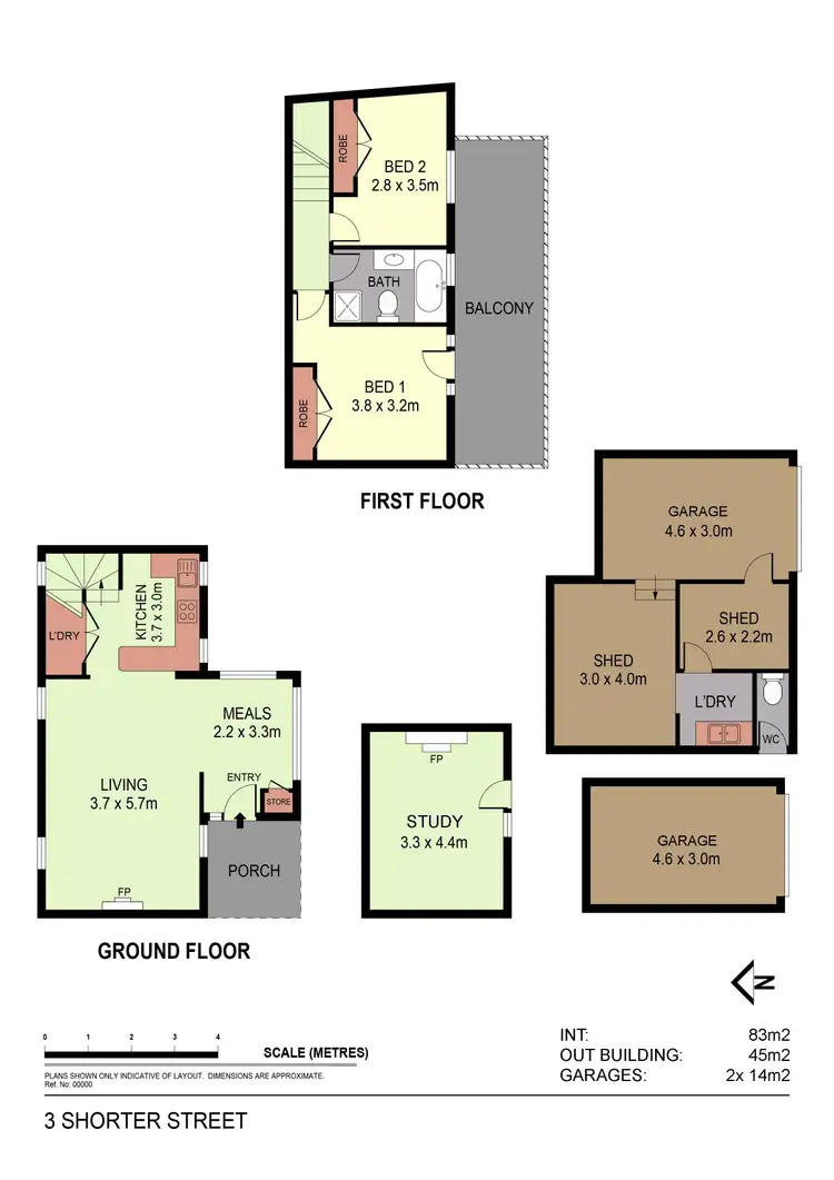 Floorplan of Homely townhouse listing, 1 Shorter Street, Bendigo VIC 3550