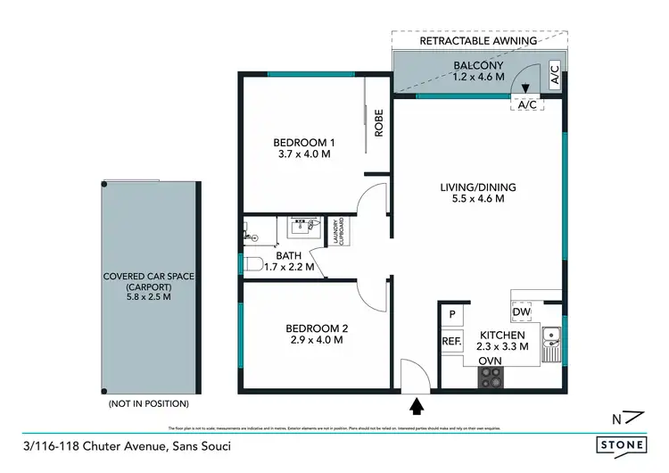 Floorplan of Homely apartment listing, 3/116-118 Chuter Avenue, Ramsgate Beach NSW 2217