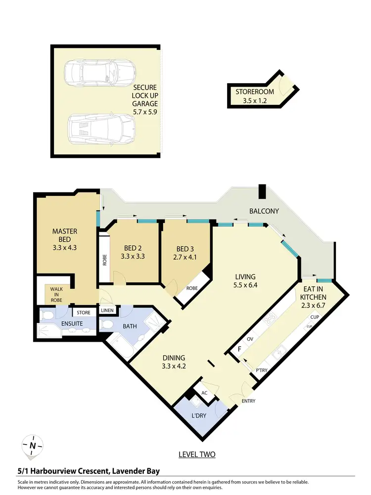 Floorplan of Homely apartment listing, 5/1 Harbourview Crescent, Lavender Bay NSW 2060