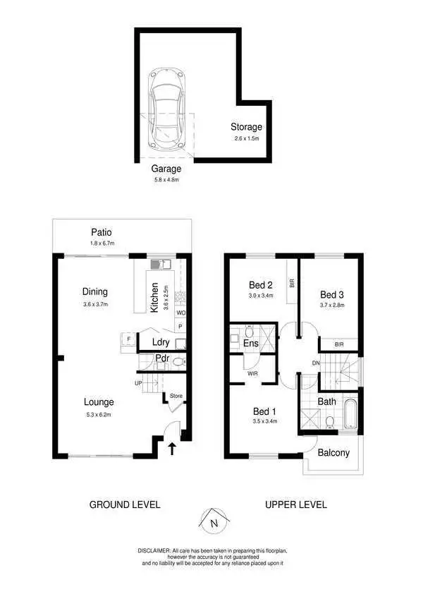 Floorplan of Homely townhouse listing, 3/673-675 Princes Highway, Sutherland NSW 2232