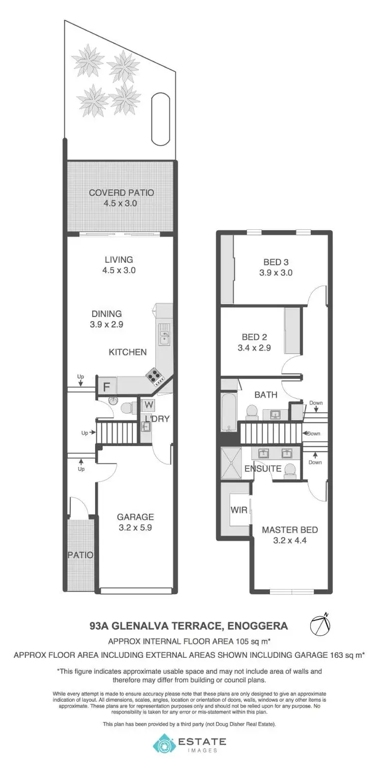Floorplan of Homely townhouse listing, 93A Glenalva Terrace, Enoggera QLD 4051