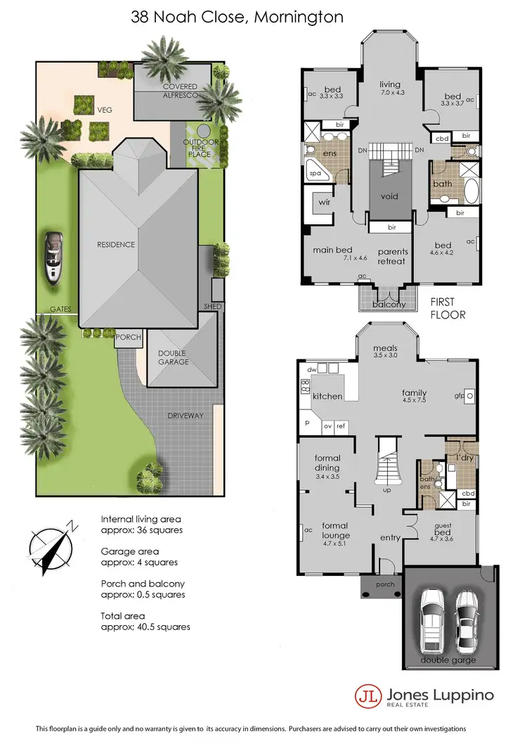 Floorplan of Homely house listing, 38 Noah Close, Mornington VIC 3931