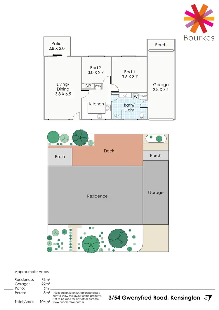 Floorplan of Homely villa listing, 3/54 Gwenyfred Road, Kensington WA 6151