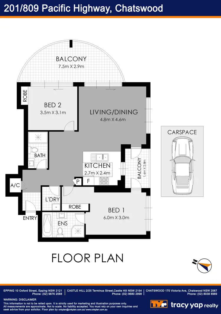 Floorplan of Homely apartment listing, 201/809 Pacific Highway, Chatswood NSW 2067