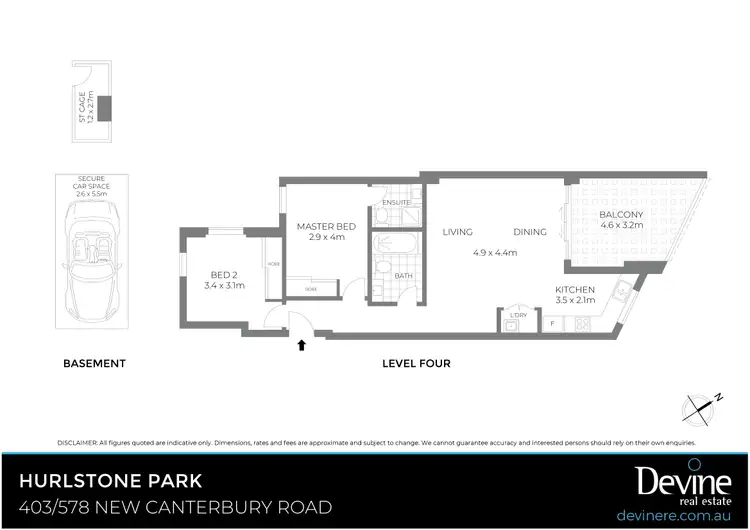 Floorplan of Homely apartment listing, 403/578 New Canterbury Road, Hurlstone Park NSW 2193