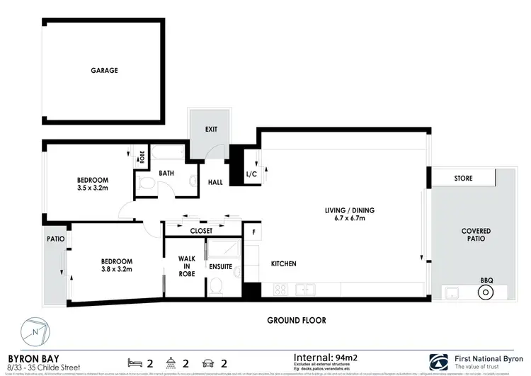 Floorplan of Homely unit listing, 8/33-35 Childe Street, Byron Bay NSW 2481