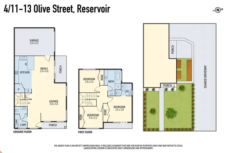 Floorplan of Homely townhouse listing, 4/11-13 Olive Street, Reservoir VIC 3073