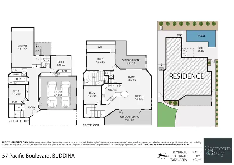 Floorplan of Homely house listing, 57 Pacific Boulevard, Buddina QLD 4575