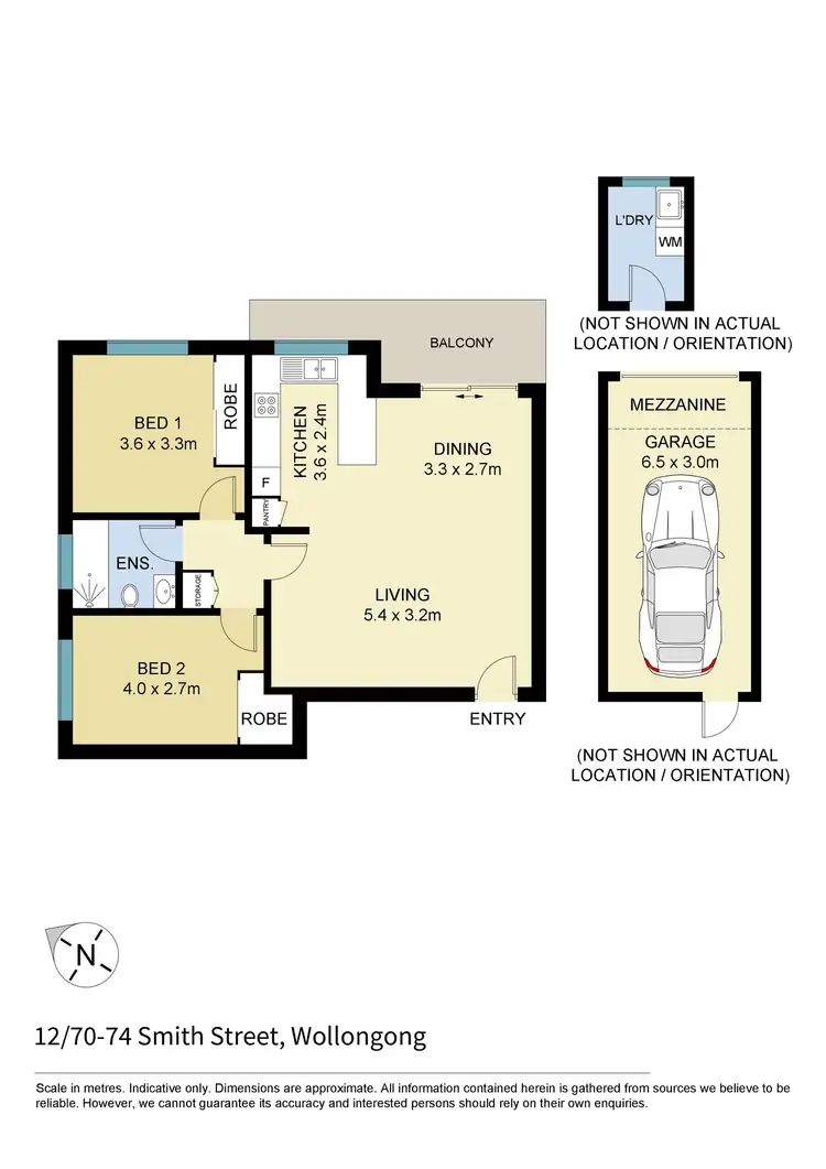 Floorplan of Homely apartment listing, 12/70-74 Smith Street, Wollongong NSW 2500
