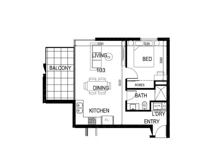 Floorplan of Homely apartment listing, 402/747 Sydney Road, Brunswick VIC 3056
