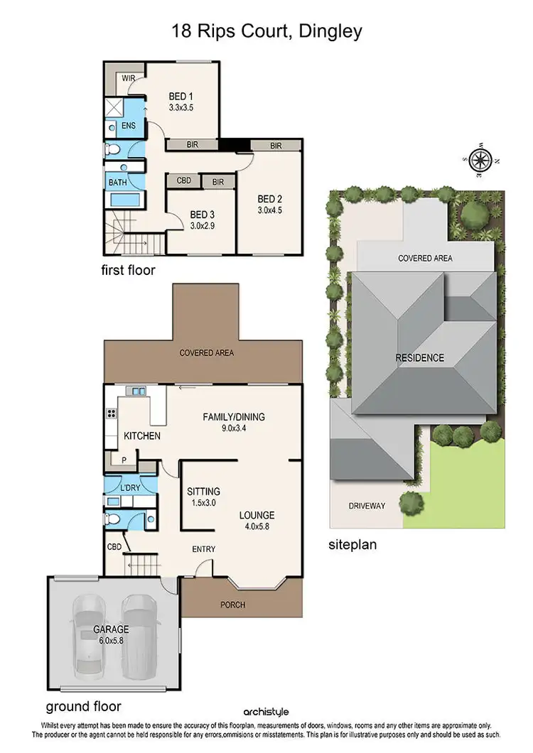Floorplan of Homely townhouse listing, 18 Rips Court, Dingley Village VIC 3172