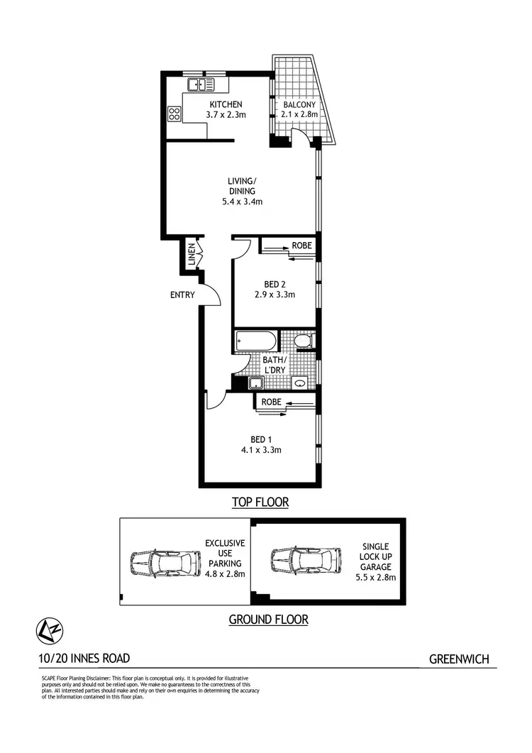 Floorplan of Homely apartment listing, 10/20 Innes Road, Greenwich NSW 2065