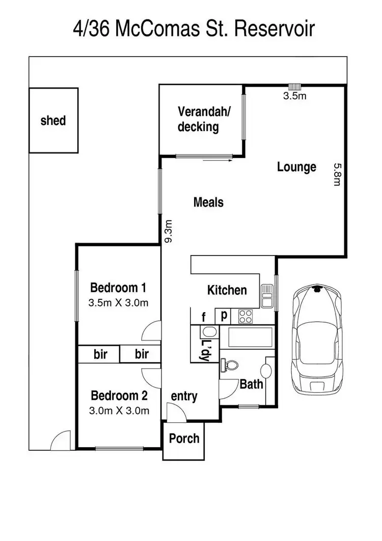 Floorplan of Homely unit listing, 4/36 McComas Street, Reservoir VIC 3073